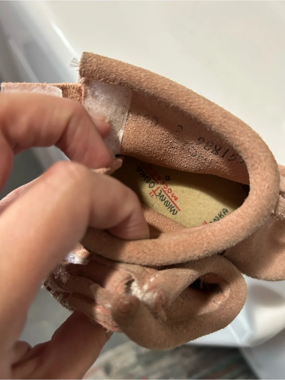Minnetonka Rose Pink Baby Fringe Moccasin Booties Infant 3